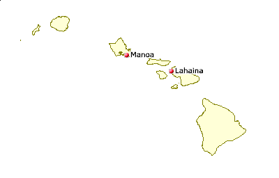 [Map of Hawaii Juggling Clubs]